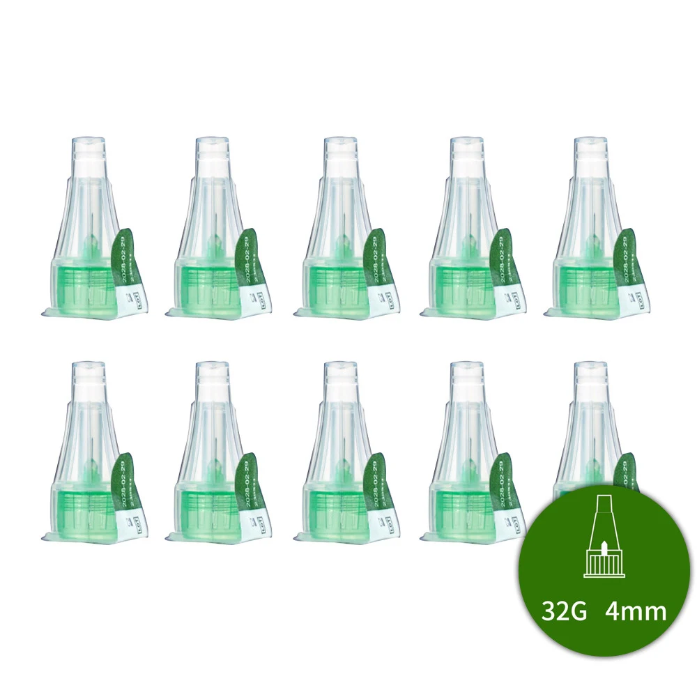 Pen needle examples with original 32G 4mm size marking