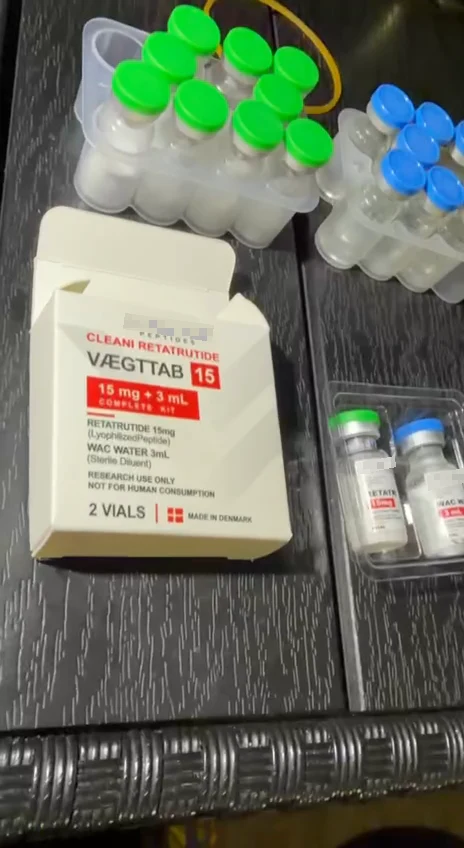 Finished private-label peptide kit with coordinated carton and vials