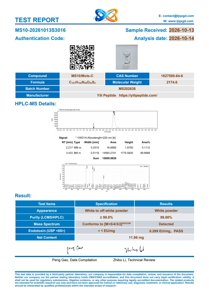 MOTS-c original report MS10-20261013S3016, first page